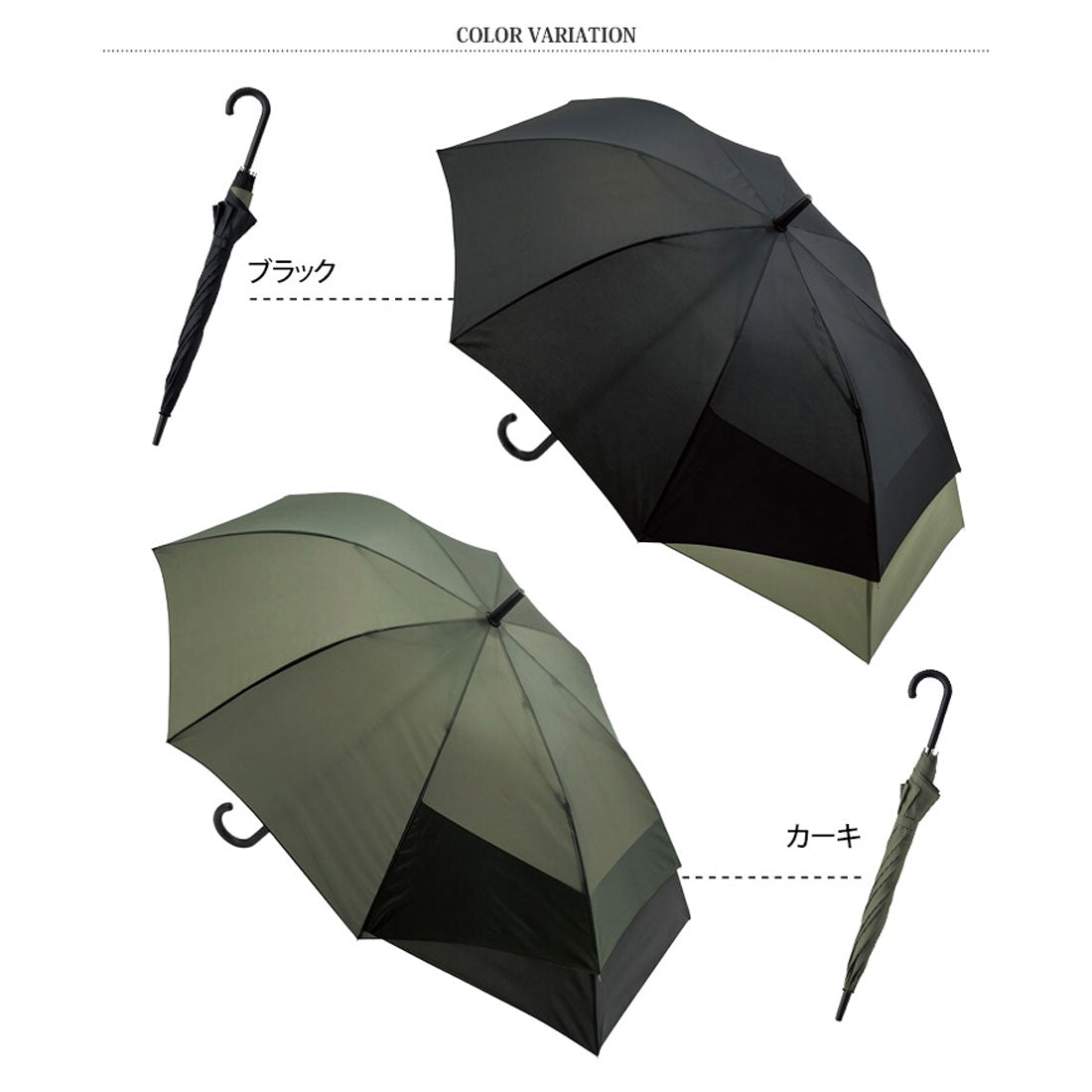 Real Style Umbrella for Men, Back Protect Jump Umbrella, Extended Back Umbrella, Long Umbrella, Rain Umbrella, 60cm, Water-Resistant, Durable, Lightweight, 8 Ribs, Commuting, Schooling, One-Touch, Rain Protection