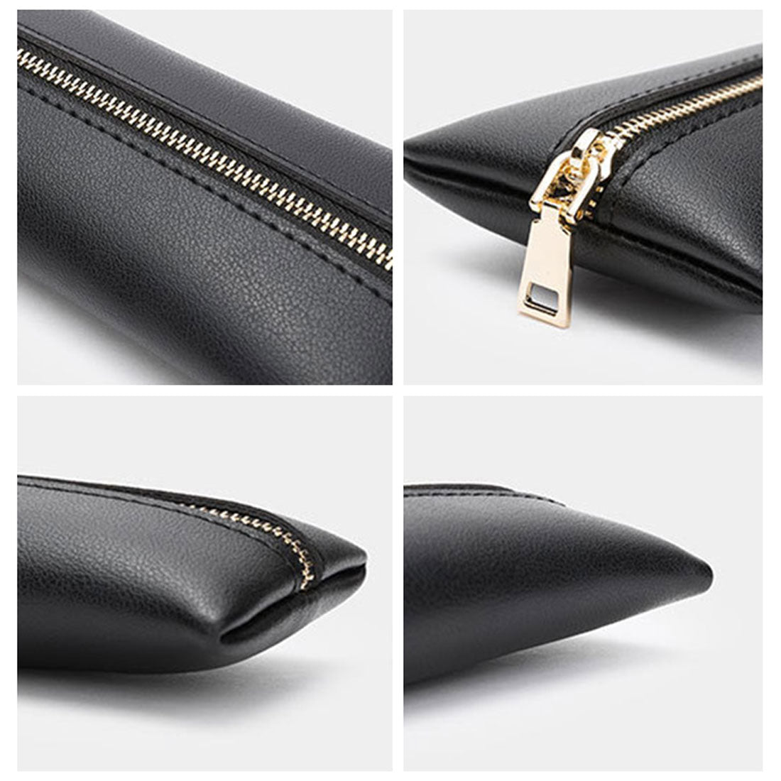 Real Style Pen Case Slim Leather Synthetic Leather Korean Stylish Adult Simple Student Boys Girls Middle School High School University Business Office Water-Repellent Synthetic Leather