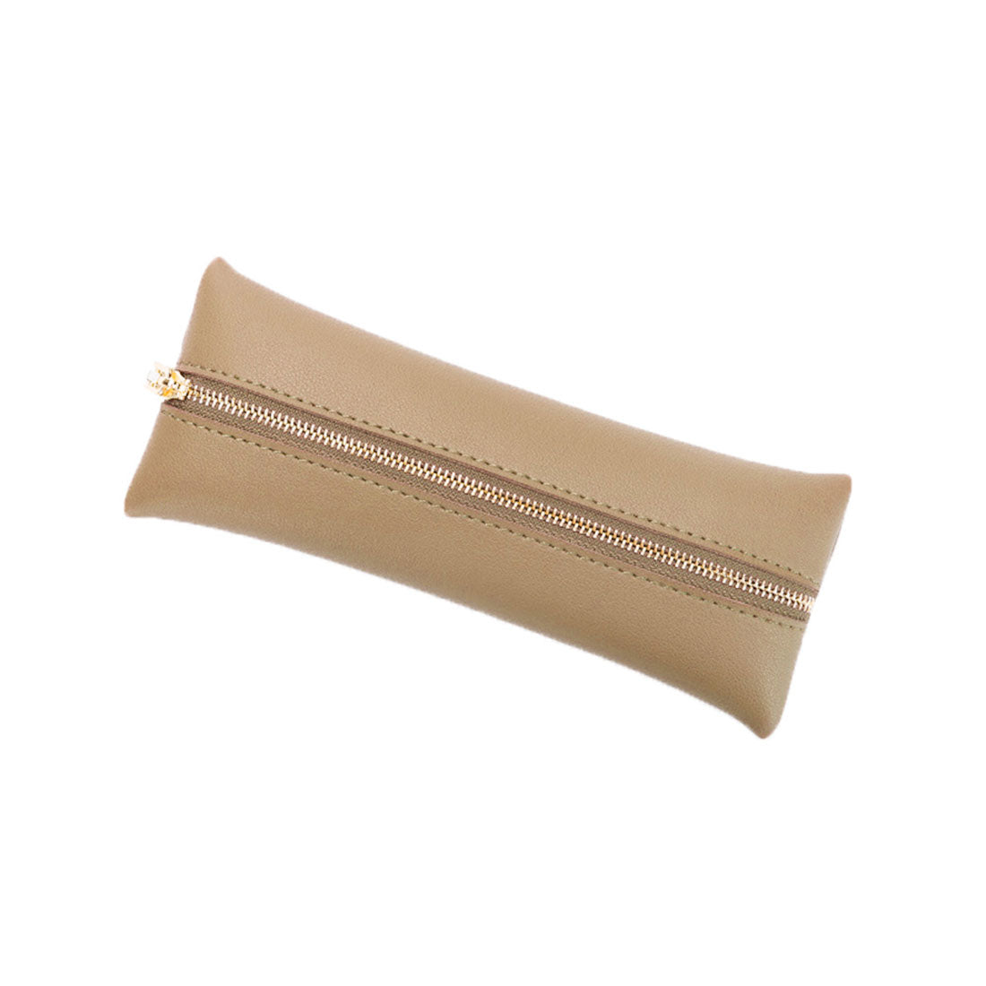 Real Style Pen Case Slim Leather Synthetic Leather Korean Stylish Adult Simple Student Boys Girls Middle School High School University Business Office Water-Repellent Synthetic Leather