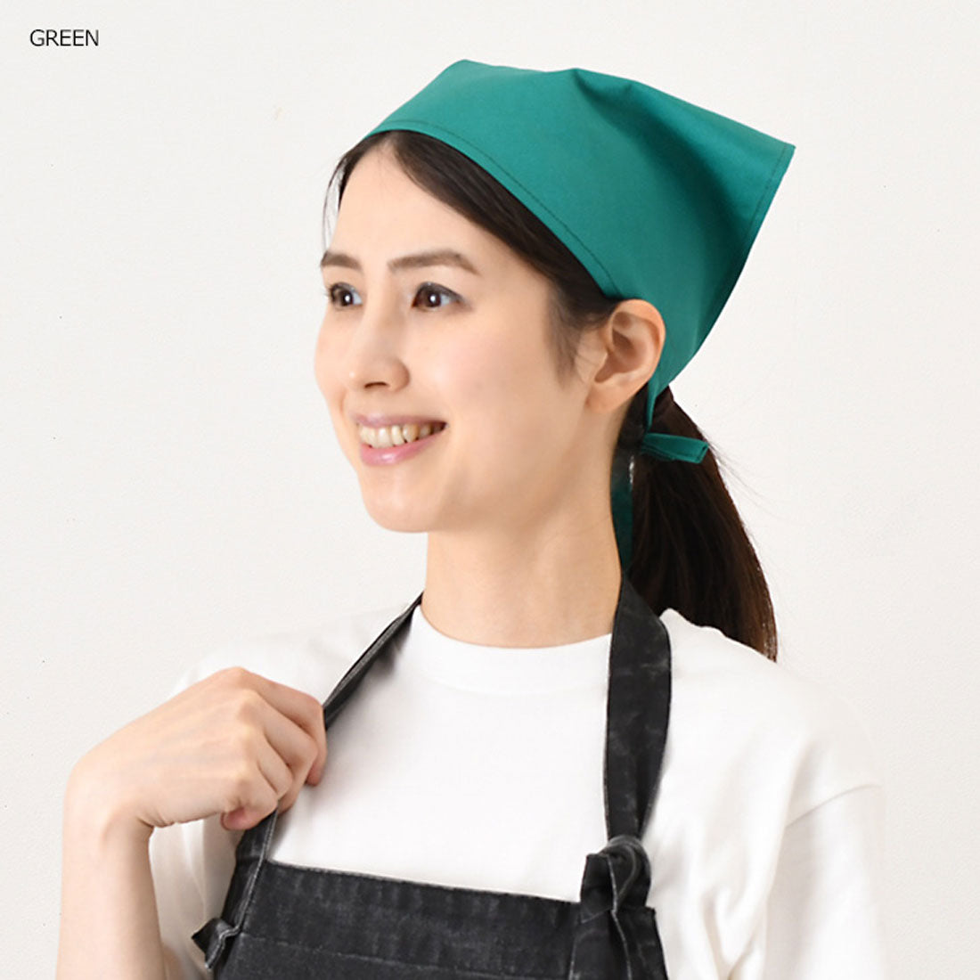 リアルスタイル REAL STYLE 三角巾 おしゃれ 子供 大人 黒 メンズ レディース バンダナ 学校 料理 キッチン エプロン 保育士 綿混 調理実習 紐 簡単 無地 (ホワイト) ホワイト