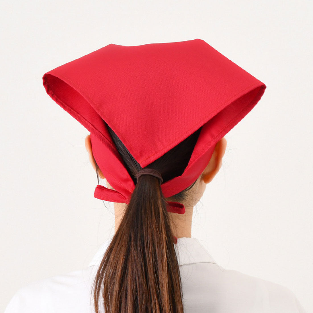 リアルスタイル REAL STYLE 三角巾 おしゃれ 子供 大人 黒 メンズ レディース バンダナ 学校 料理 キッチン エプロン 保育士 綿混 調理実習 紐 簡単 無地 (ホワイト) ホワイト