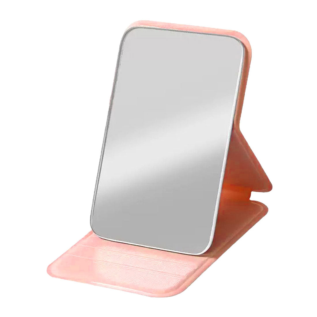リアルスタイル REAL STYLE コンパクトミラー 卓上ミラー 鏡 折りたたみ おしゃれ 化粧 メイク 小さい 持ち運び 携帯 スタンド 収納 角度調整 調節 フレームレス (ピンク) ピンク