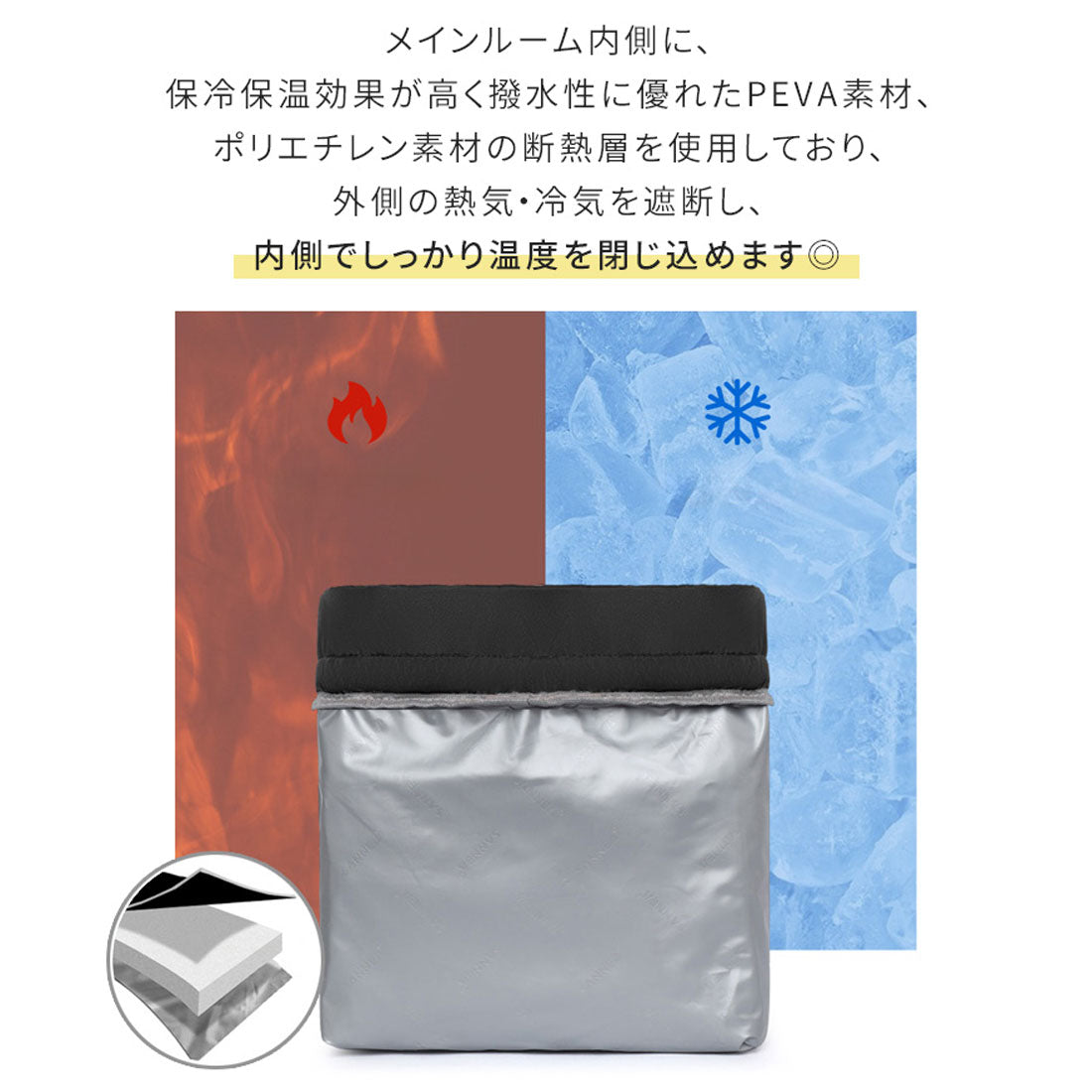 リアルスタイル REAL STYLE 保冷バッグ 大容量 お弁当 折りたたみ ランチバッグ 巾着 クーラーバッグ 最強 断熱 レディース メンズ ショルダー トートバッグ 斜めがけ (ブラック) ブラック