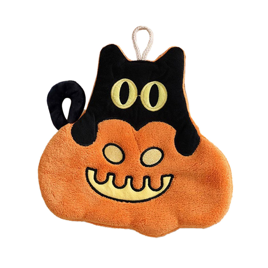 リアルスタイル REAL STYLE ハロウィン かぼちゃ キッチンタオル 飾り 布巾 ふきん 北欧 仮装 コスプレ 子供 食器 台拭き 手拭き クロス 吸水 保育園 パンプキン (黒猫) 黒猫
