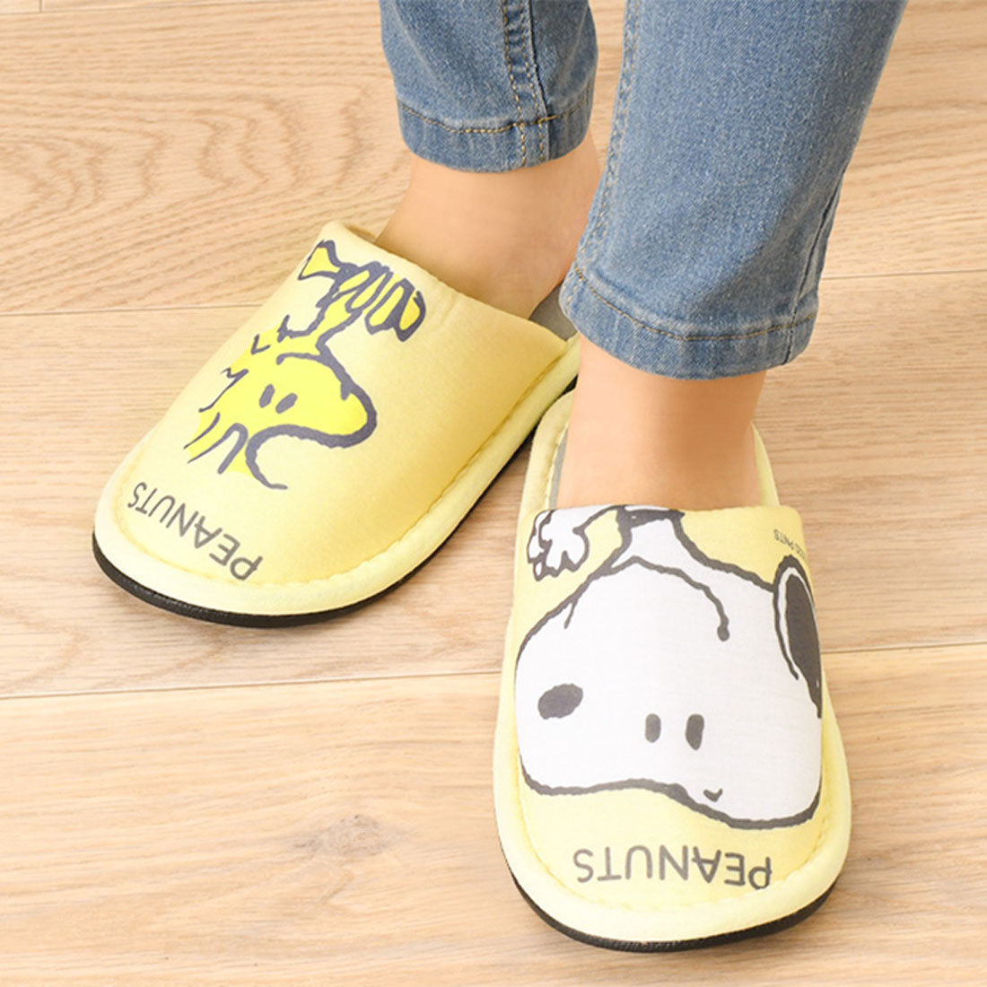 リアルスタイル REAL STYLE スリッパ 室内 レディース ルームシューズ 春夏 秋冬 おしゃれ トイレ 来客用 スヌーピー snoopy キャラクター サンダル 可愛い (イエロー) イエロー