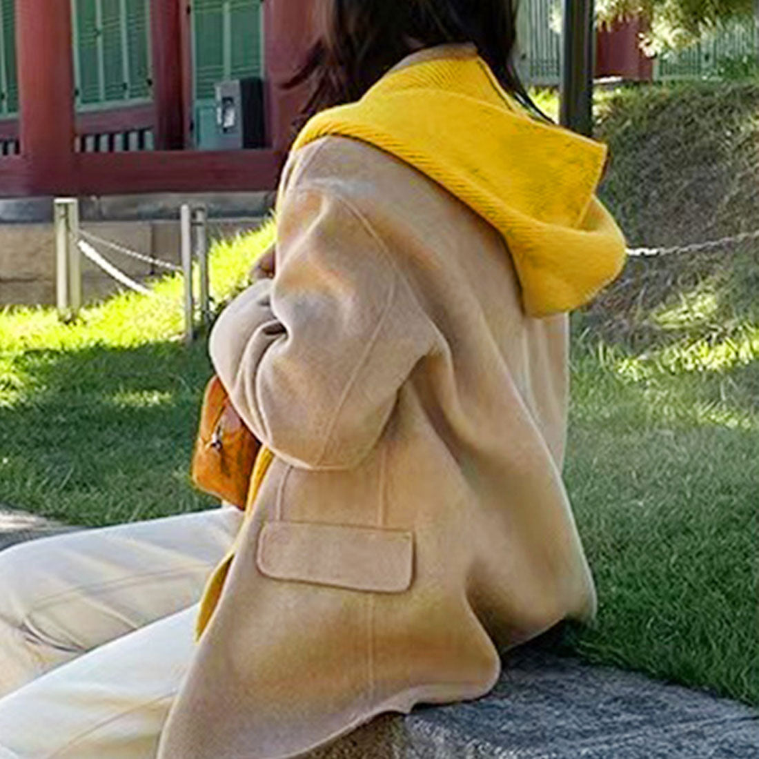 リアルスタイル REAL STYLE マフラー ストール フード付き ネックウォーマー ショール レディース ニット バラクラバ 秋冬 防寒 暖かい 肩掛け おしゃれ 無地 保温 (イエロー) イエロー