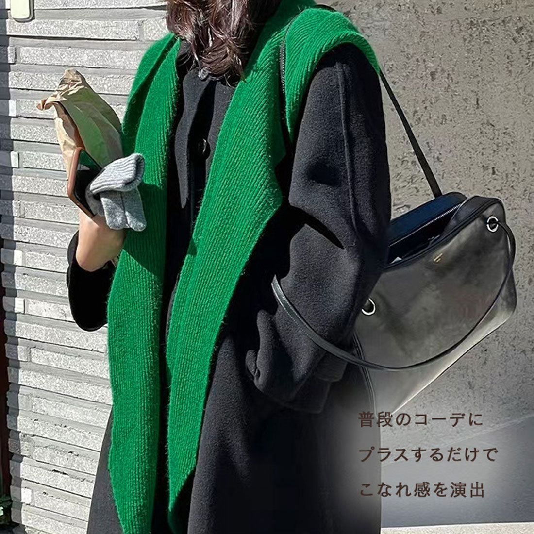 リアルスタイル REAL STYLE マフラー ストール フード付き ネックウォーマー ショール レディース ニット バラクラバ 秋冬 防寒 暖かい 肩掛け おしゃれ 無地 保温 (イエロー) イエロー