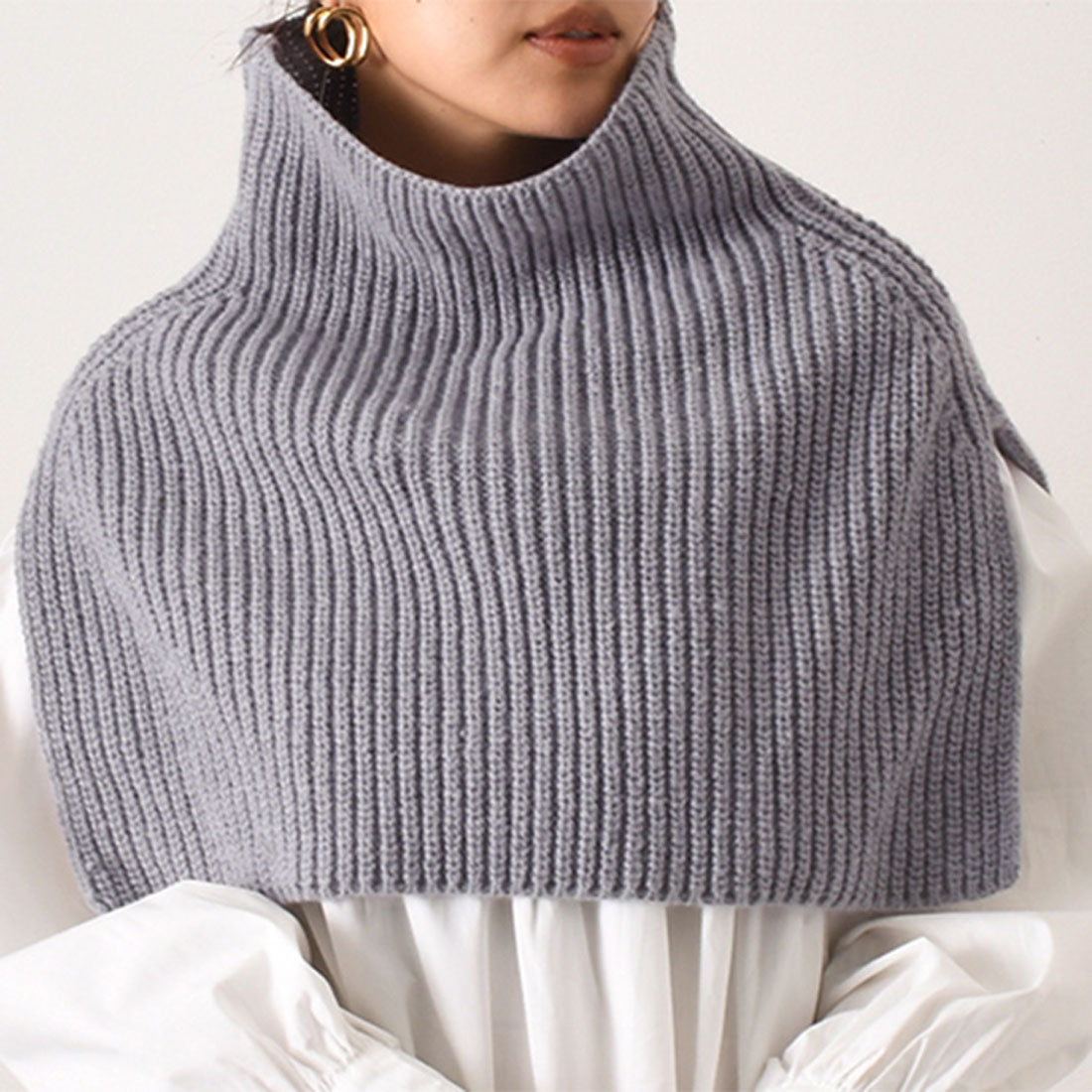 リアルスタイル REAL STYLE スヌード マフラー レディース 付け襟 タートル ハイネック ニット ベスト セーター 冬 おしゃれ 防寒 暖かい ネックウォーマー ケープ