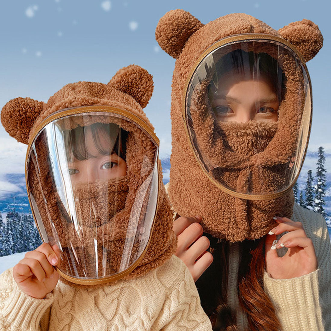 リアルスタイル REAL STYLE バラクラバ フードネックウォーマー 防寒 おしゃれ 冬用 子供 レディース キッズ 耳付き スヌード マスク もこもこ 暖かい フェイス