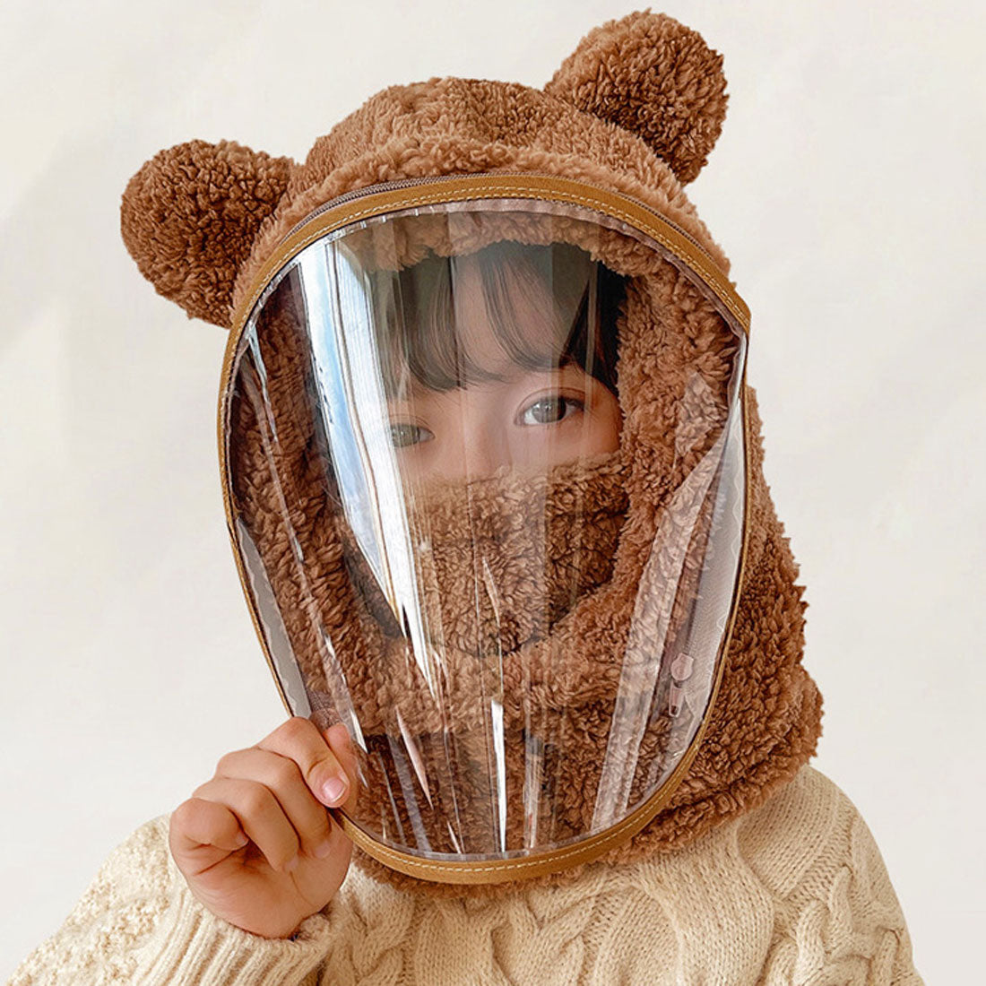 リアルスタイル REAL STYLE バラクラバ フードネックウォーマー 防寒 おしゃれ 冬用 子供 レディース キッズ 耳付き スヌード マスク もこもこ 暖かい フェイス