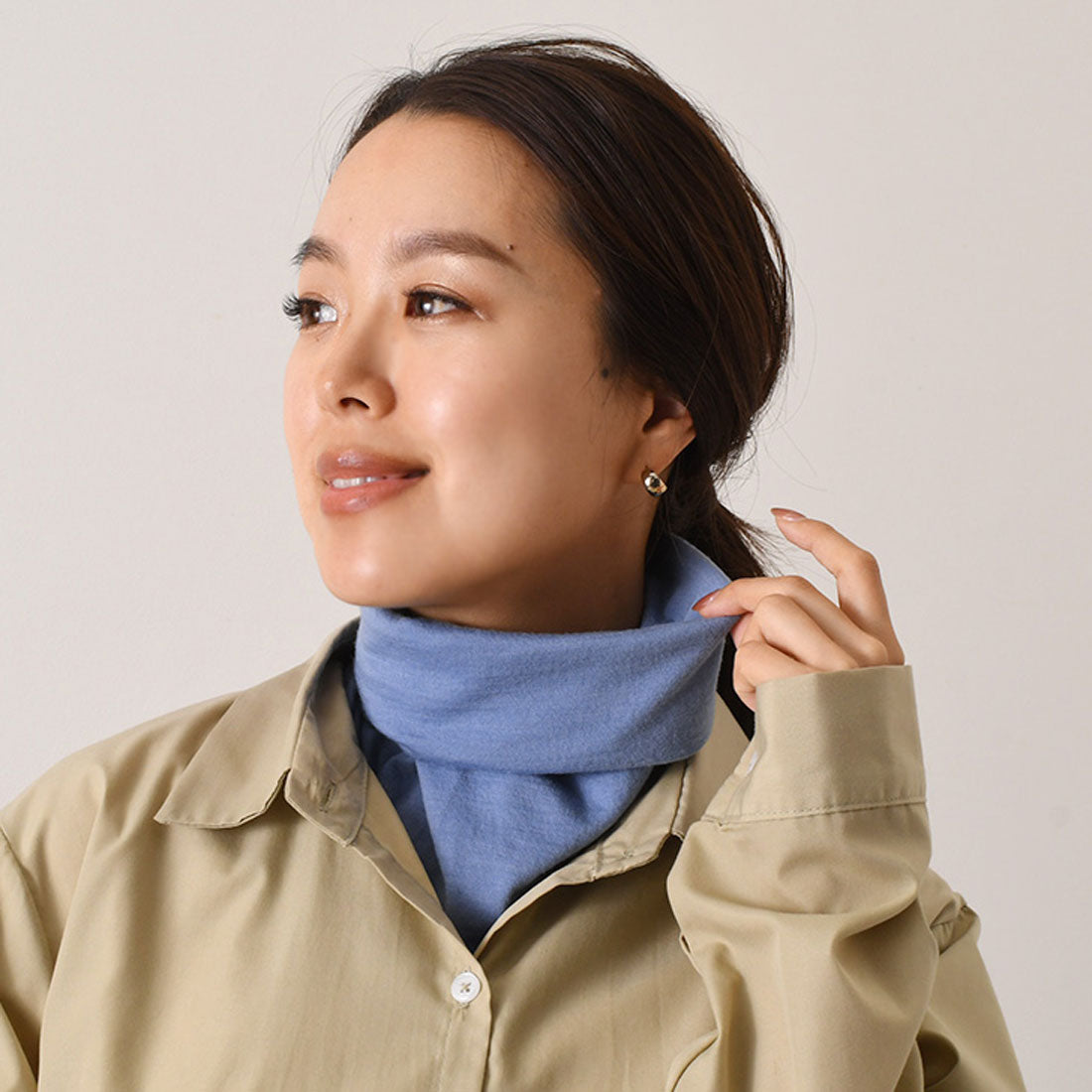 リアルスタイル REAL STYLE ネックカバー ネックウォーマー 冬 レディース UV おしゃれ スヌード 薄手 防寒 付け襟 ハイネック ゴルフ 首 暖かい ウール100%