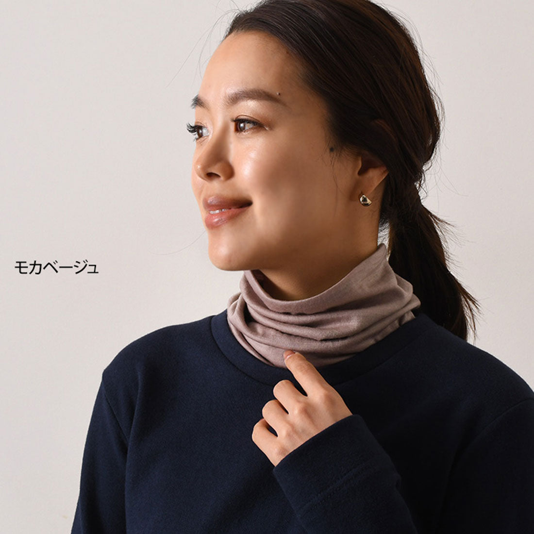 リアルスタイル REAL STYLE ネックカバー ネックウォーマー 冬 レディース UV おしゃれ スヌード 薄手 防寒 付け襟 ハイネック ゴルフ 首 暖かい ウール100%