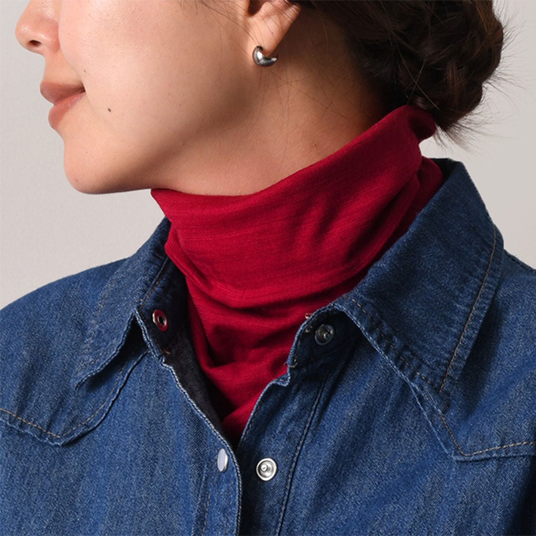 リアルスタイル REAL STYLE ネックカバー ネックウォーマー 冬 レディース UV おしゃれ スヌード 薄手 防寒 付け襟 ハイネック ゴルフ 首 暖かい ウール100%