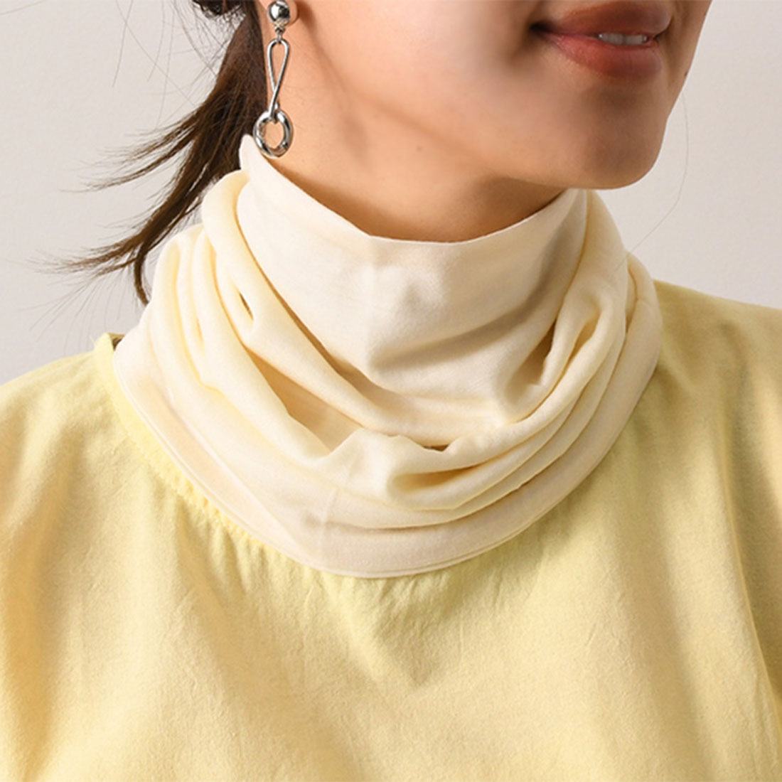 リアルスタイル REAL STYLE ネックカバー ネックウォーマー 冬 レディース UV おしゃれ スヌード 薄手 防寒 付け襟 ハイネック ゴルフ 首 暖かい ウール100%