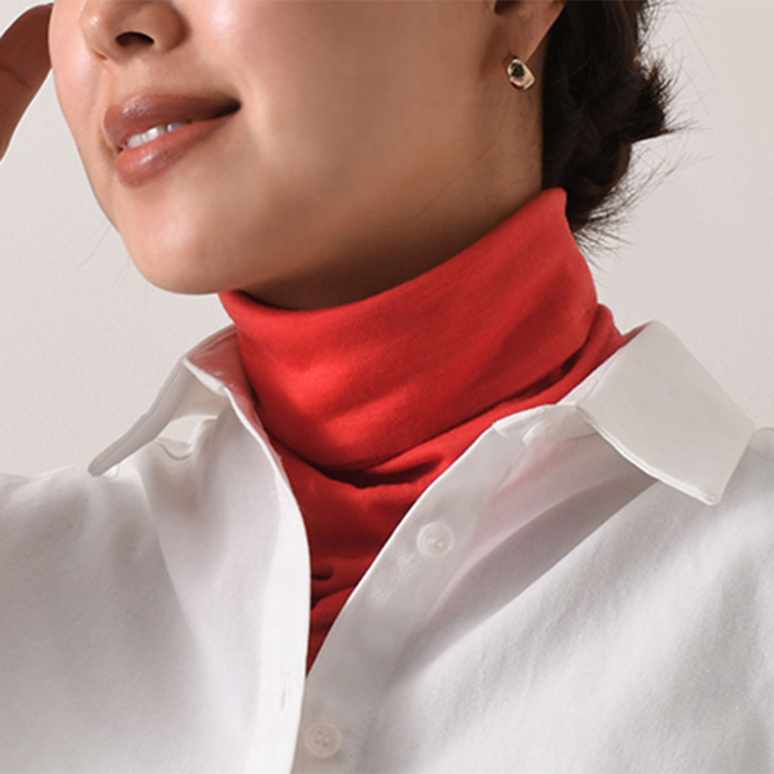 リアルスタイル REAL STYLE ネックカバー ネックウォーマー 冬 レディース UV おしゃれ スヌード 薄手 防寒 付け襟 ハイネック ゴルフ 首 暖かい ウール100%