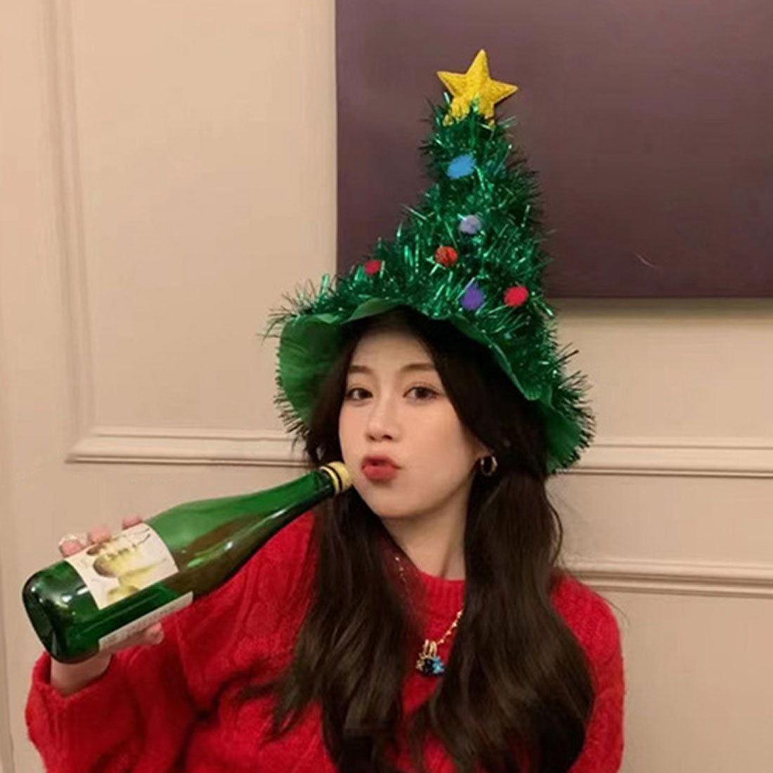 Real Style Christmas Hat Christmas Tree Decoration Cosplay Costume Nordic Goods Stylish Party Event Headwear Funny Adults Kids
