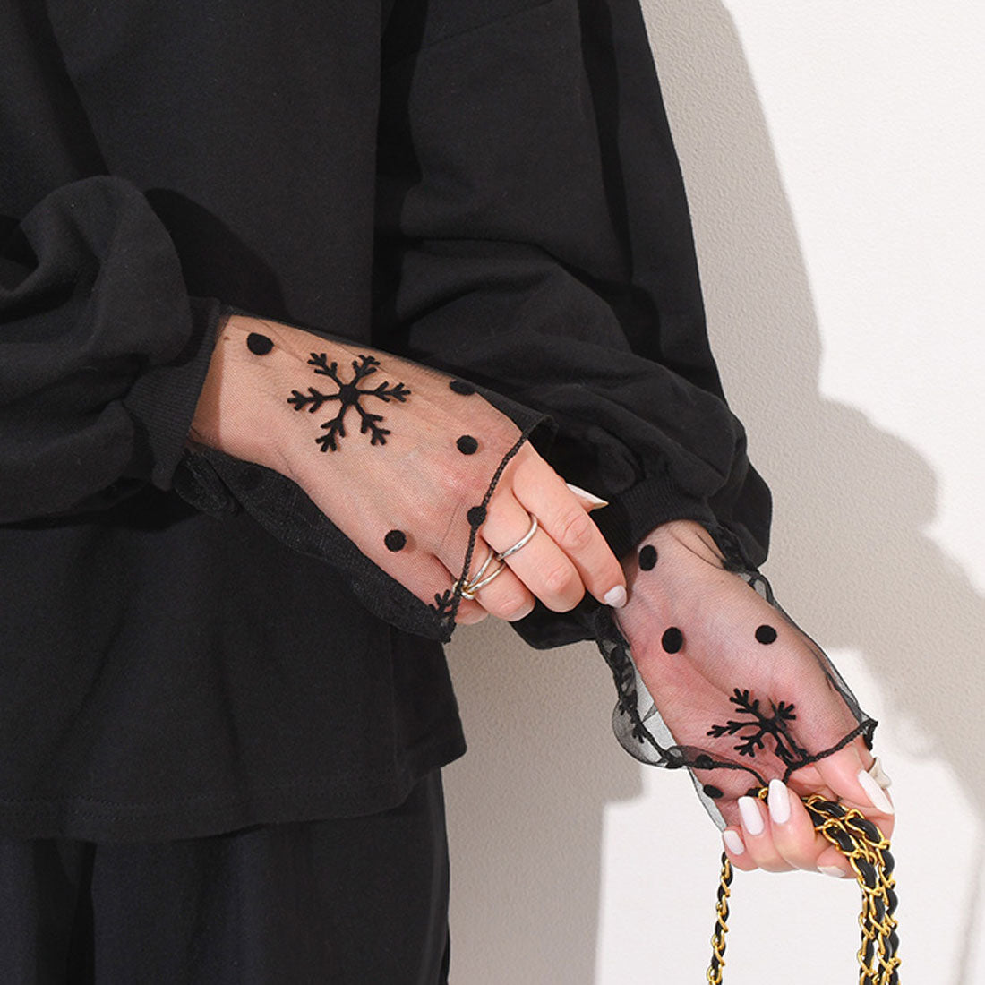 Real Style Arm Covers for Women Long Length Thin Sheer Lace See-Through Black Summer Arm Covers Cute Stylish UV Care Sun Protection Energy Saving