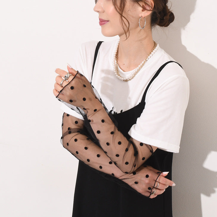 Real Style Arm Covers for Women Long Length Thin Sheer Lace See-Through Black Summer Arm Covers Cute Stylish UV Care Sun Protection Energy Saving