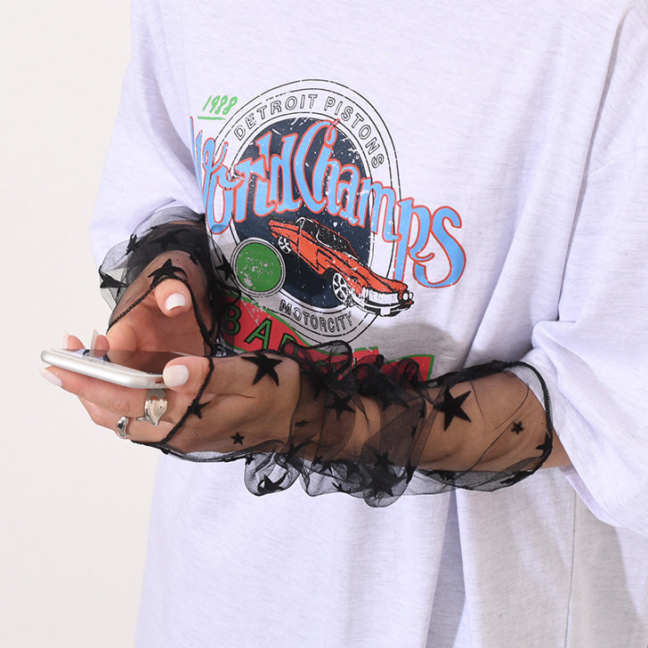 Real Style Arm Covers for Women Long Length Thin Sheer Lace See-Through Black Summer Arm Covers Cute Stylish UV Care Sun Protection Energy Saving