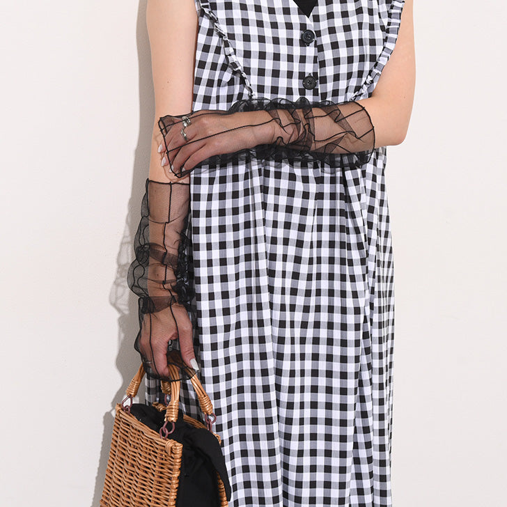 Real Style Arm Covers for Women Long Length Thin Sheer Lace See-Through Black Summer Arm Covers Cute Stylish UV Care Sun Protection Energy Saving