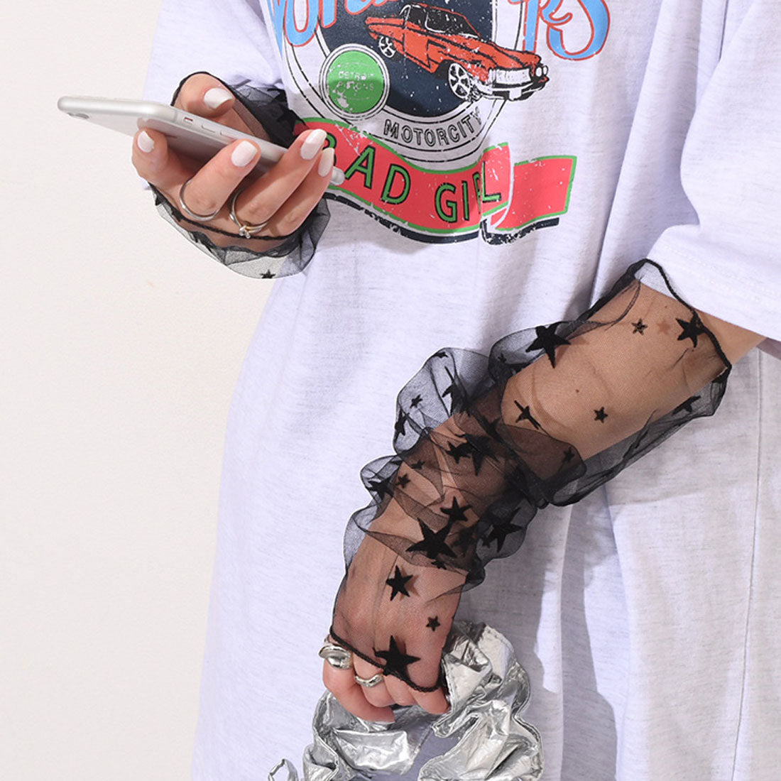 Real Style Arm Covers for Women Long Length Thin Sheer Lace See-Through Black Summer Arm Covers Cute Stylish UV Care Sun Protection Energy Saving