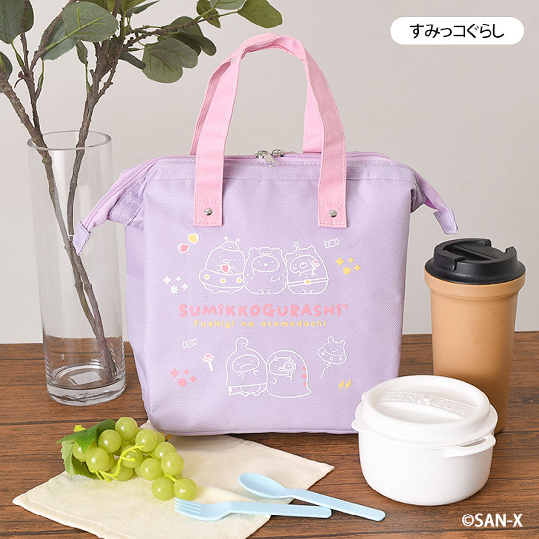 真實風格午餐袋冷/熱絕緣垂直時尚大號史努比花生三麗鷗黑美肉桂捲 Sumikko Gurashi 午餐盒工作學校兒童角色