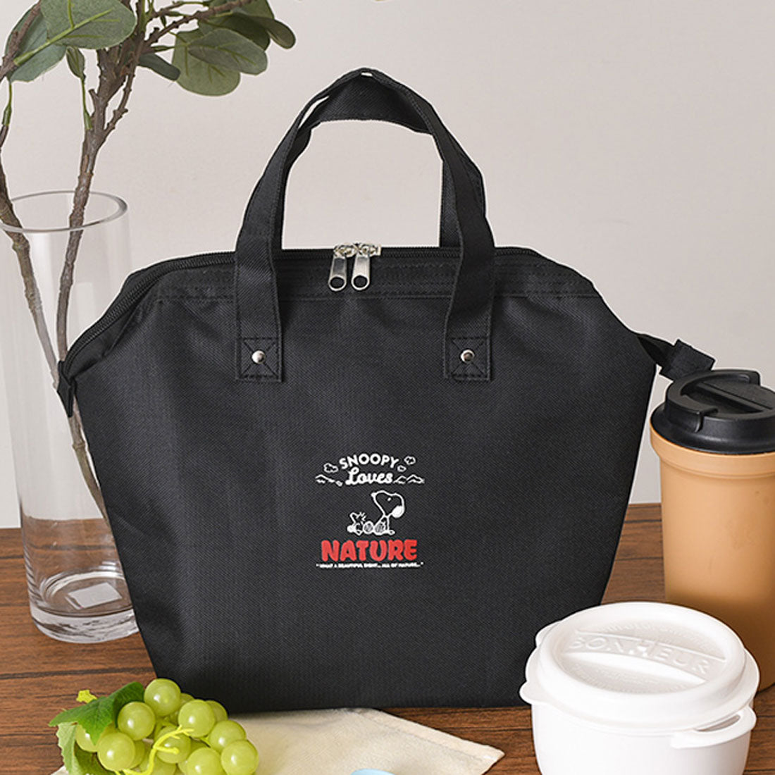 真實風格午餐袋冷/熱絕緣垂直時尚大號史努比花生三麗鷗黑美肉桂捲 Sumikko Gurashi 午餐盒工作學校兒童角色