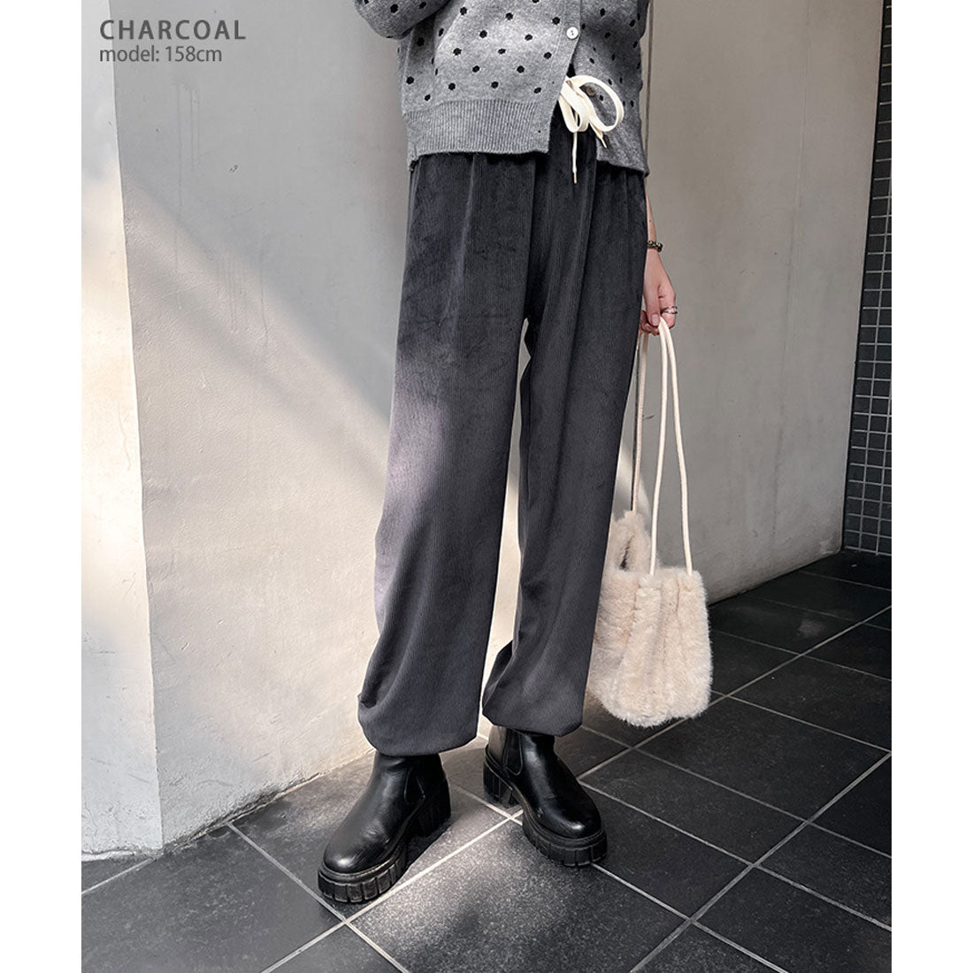 リアルスタイル REAL STYLE ジョガーパンツ レディース コーデュロイ 秋 冬 暖かい 防寒 寒さ対策 柔らかい ウエストゴム 伸縮性 かわいい 通勤 通学 部屋着 楽ちん