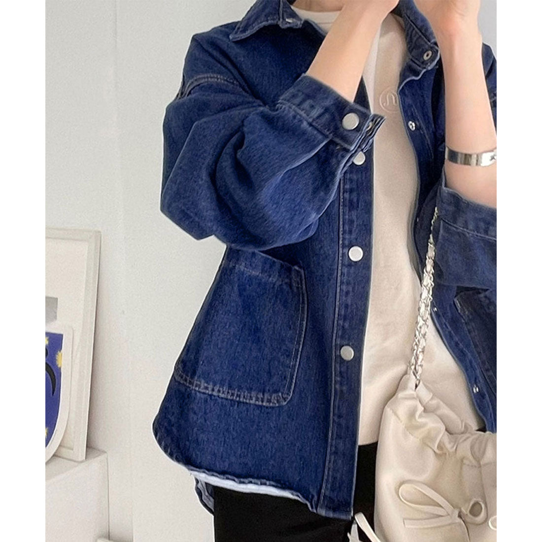 リアルスタイル REAL STYLE デニムジャケット レディース アウター Gジャン 薄手 長袖 羽織り 上着 シャツ おしゃれ 春 秋 冬 大きめ 通勤 通学 お出かけ 旅行