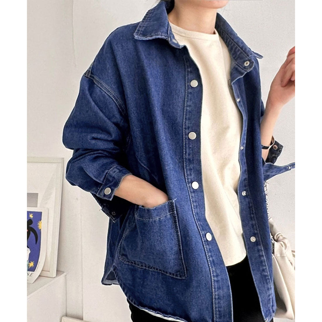 リアルスタイル REAL STYLE デニムジャケット レディース アウター Gジャン 薄手 長袖 羽織り 上着 シャツ おしゃれ 春 秋 冬 大きめ 通勤 通学 お出かけ 旅行