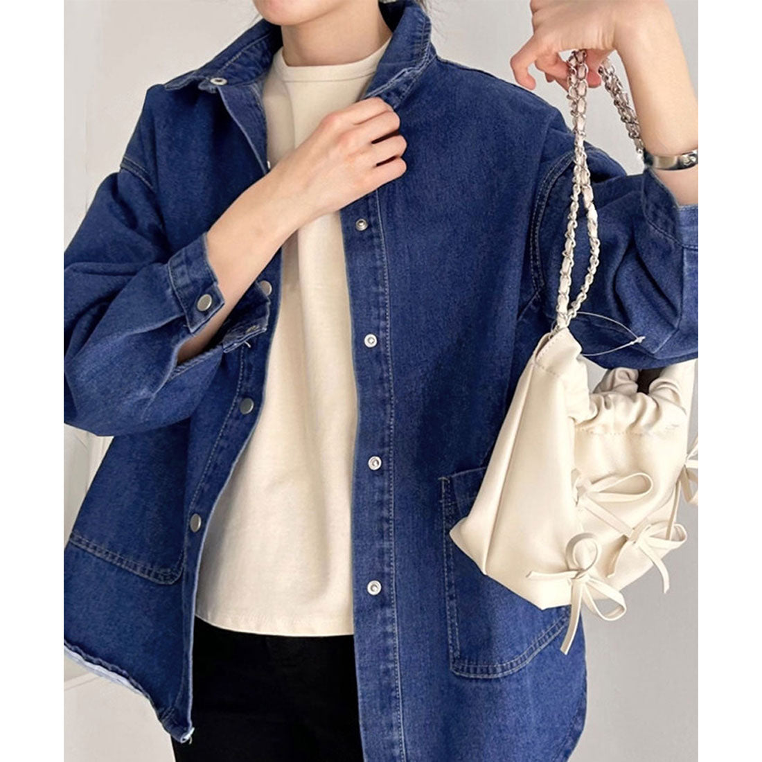 リアルスタイル REAL STYLE デニムジャケット レディース アウター Gジャン 薄手 長袖 羽織り 上着 シャツ おしゃれ 春 秋 冬 大きめ 通勤 通学 お出かけ 旅行