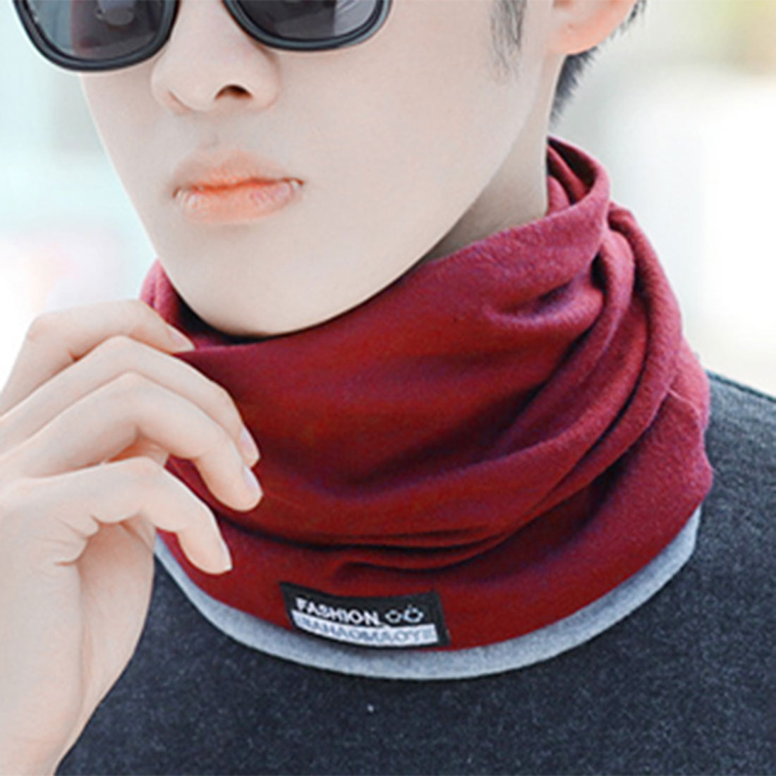 リアルスタイル REAL STYLE ワッチキャップ ニット帽 ネックウォーマー レディース メンズ 医療用 帽子 春夏 秋冬 薄手 ゴルフ ビーニー ヘアバンド ターバン 洗顔 (ワインレッド) ワインレッド