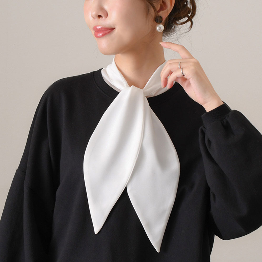 リアルスタイル REAL STYLE 付け襟 つけ襟 レディース 白 黒 スタンドカラー インナー ボウタイ リボン スカーフ ブラウス シャツ 重ね着 着回し おしゃれ 可愛い