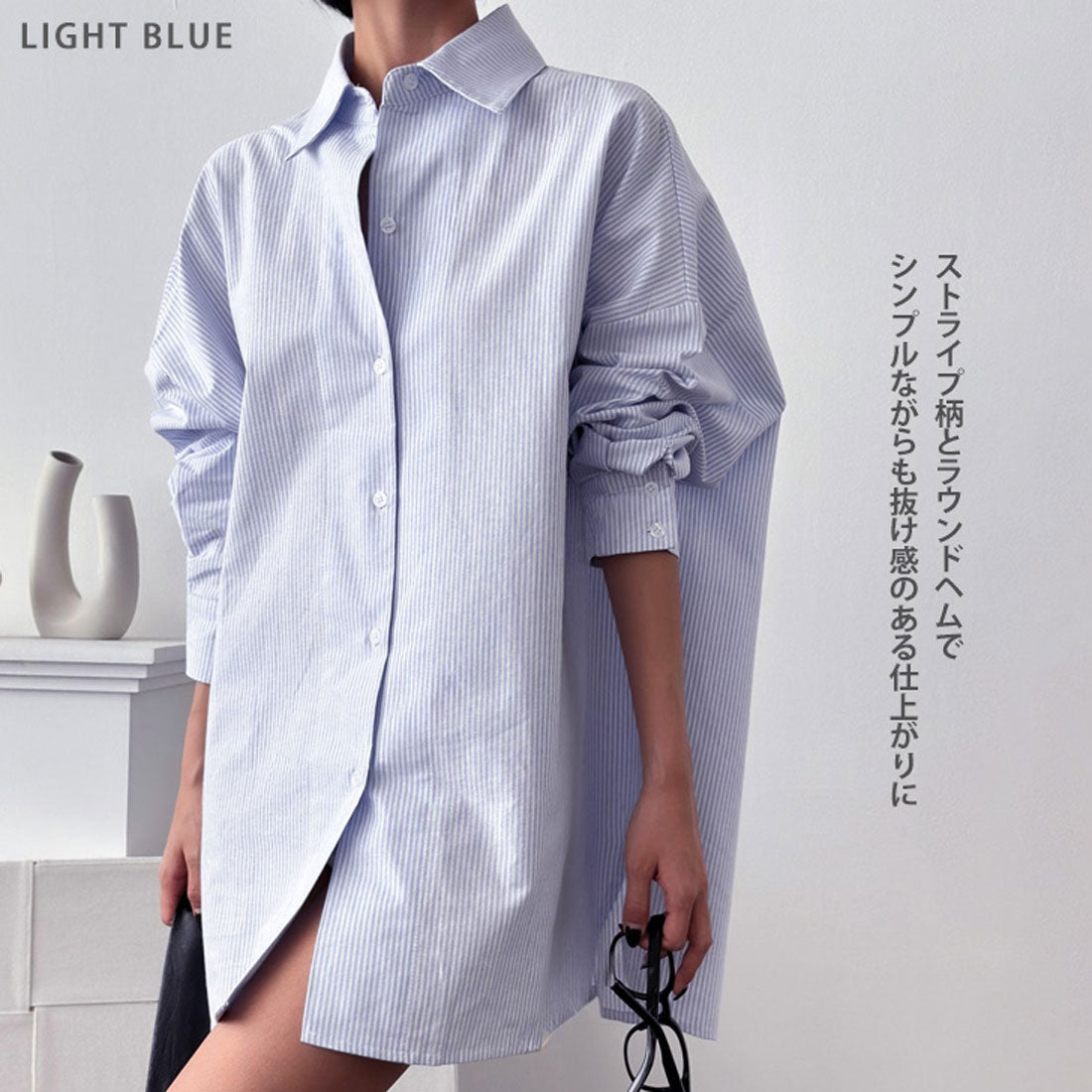 Real Style Shirt Women's Long Sleeve Stripe Pattern Cotton Spring Summer Autumn Winter Thick Blouse Tops Outerwear Loose Fit Plus Size