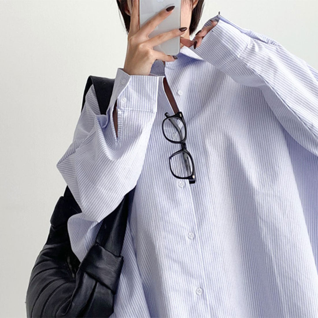 Real Style Shirt Women's Long Sleeve Stripe Pattern Cotton Spring Summer Autumn Winter Thick Blouse Tops Outerwear Loose Fit Plus Size