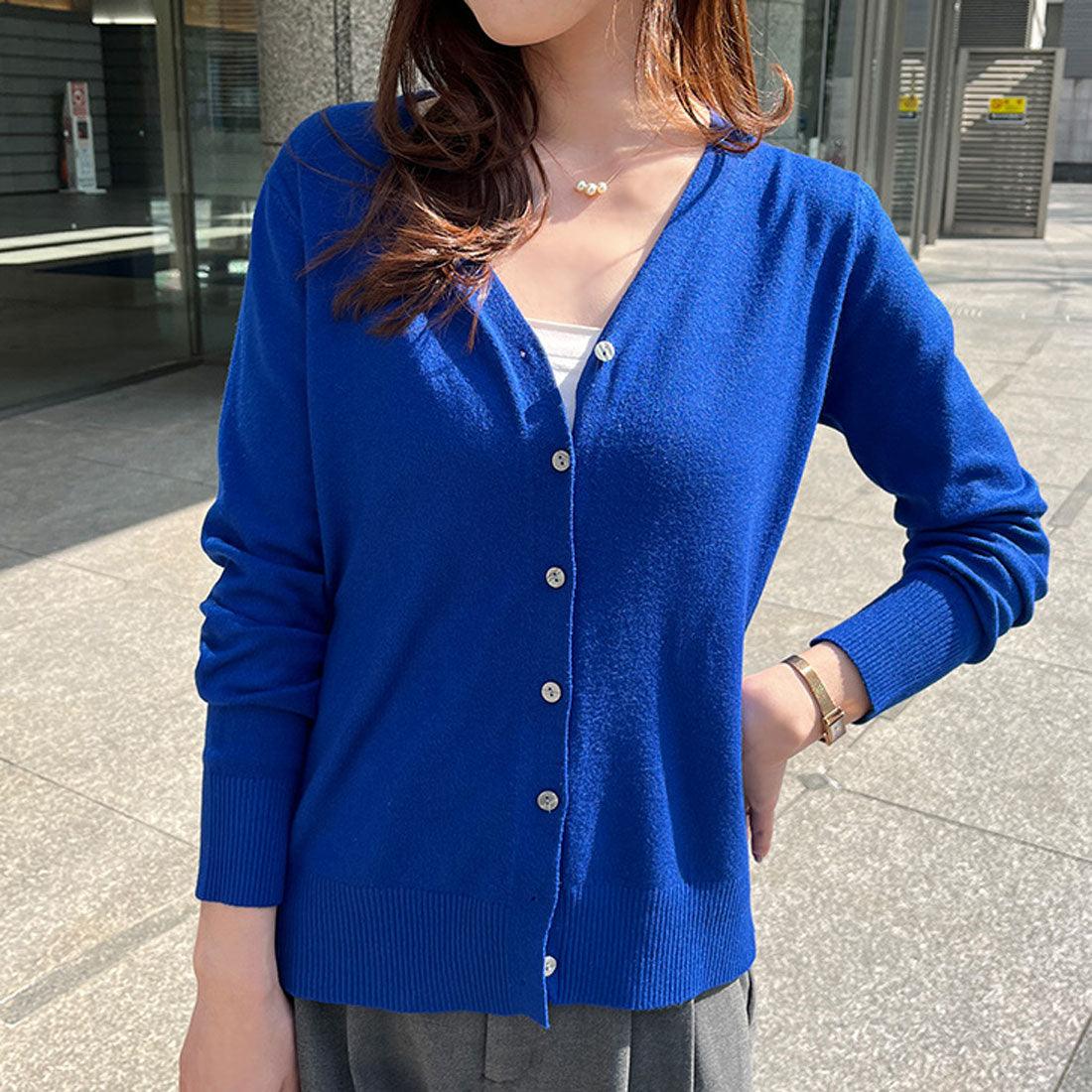 リアルスタイル REAL STYLE 開襟毛衣 女士 針織 春 秋 黑色 薄款 V領 顏色 可水洗 長袖 通勤 辦公室 學生 學校 事務 商務 簡約