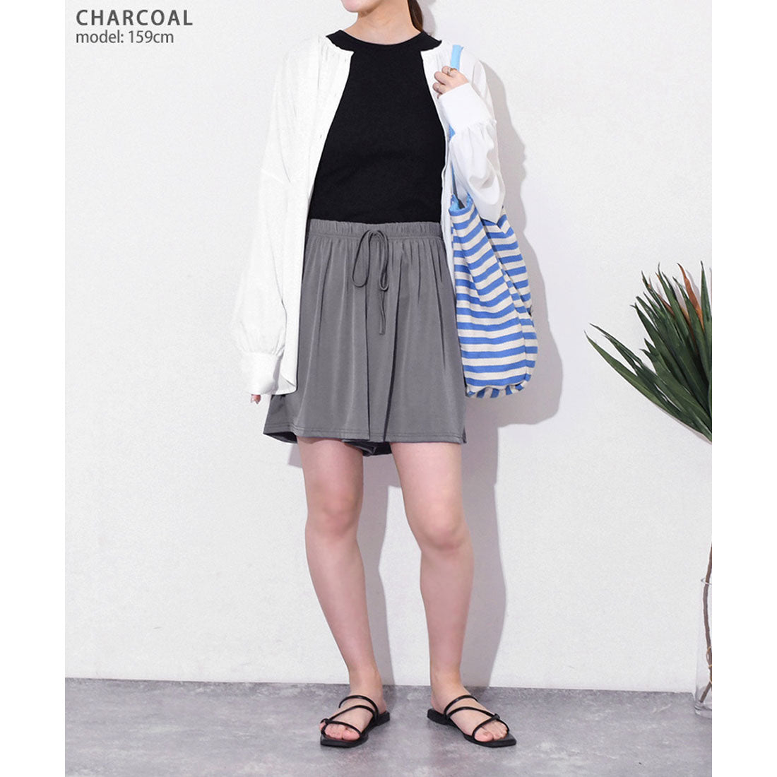 リアルスタイル REAL STYLE ショートパンツ ハーフパンツ レディース スポーツ 膝上 夏 ウエストゴム ゆったり サラてろ ひんやり 涼しい 涼感 薄手 速乾 ボトムス 韓国ファッション チンチャコリア ルームウェア (ミントグリーン) ミントグリーン