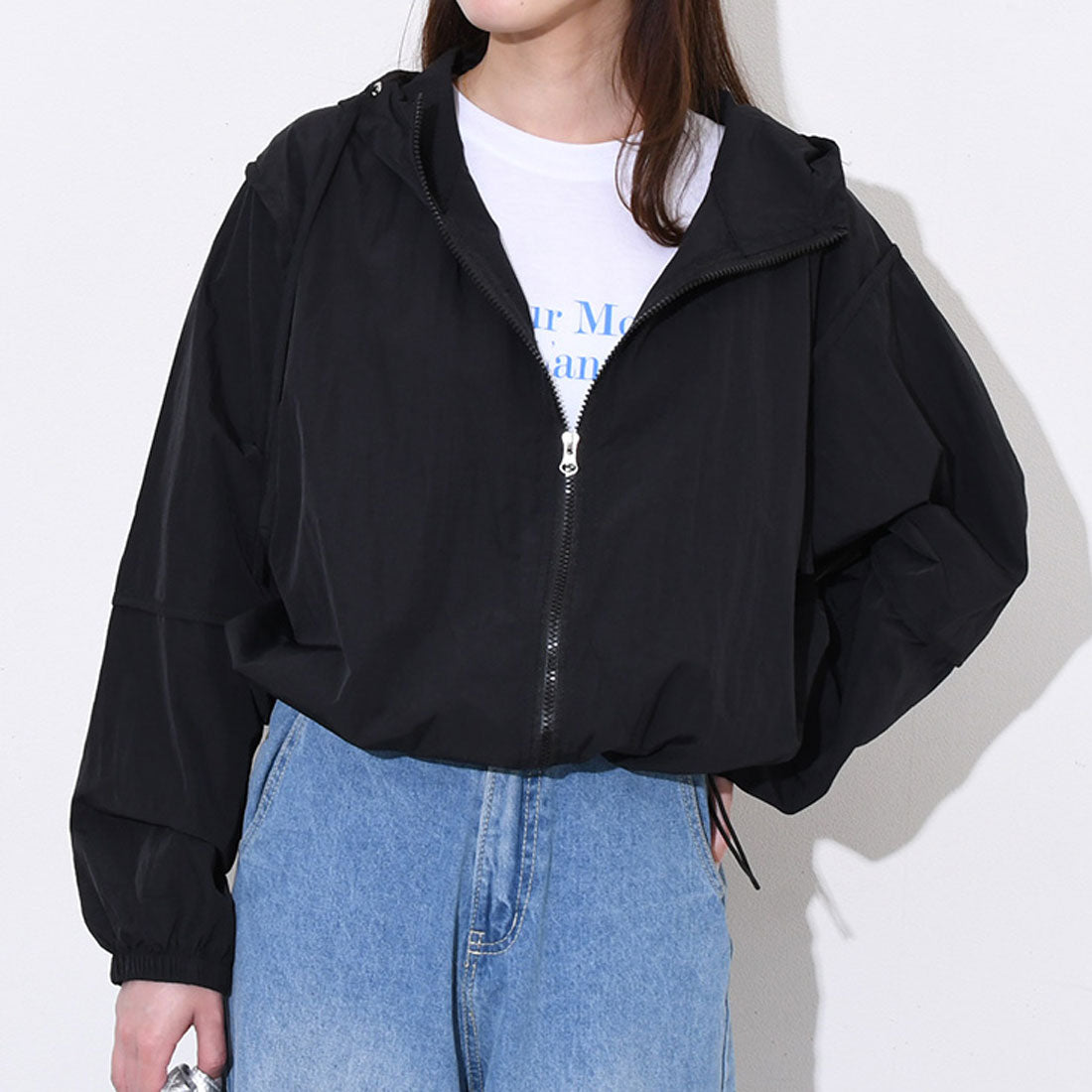 リアルスタイル REAL STYLE ブルゾン レディース 薄手 夏 春 アウター パーカー ジャンパー UVケア 日焼け 撥水 長袖 ジップ ゆったり 羽織り 上着 運動 (オフホワイト) オフホワイト