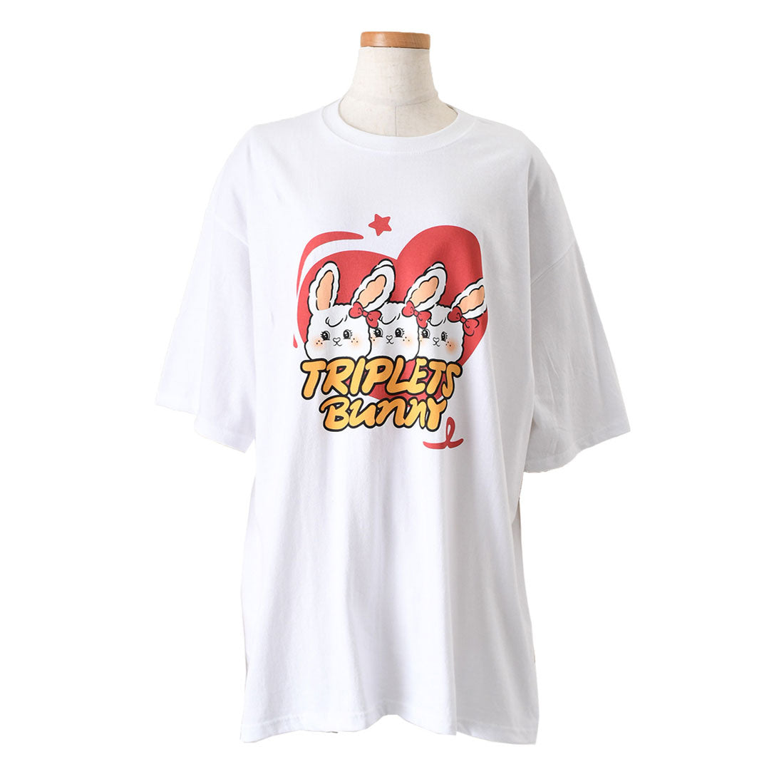 リアルスタイル REAL STYLE Tシャツ レディース 半袖 5分袖 ゆったり 綿 コットン 夏 カットソー トップス 白 黒 ネイビー カジュアル イラスト プリント ロゴ 韓国ファッション チンチャコリア (ホワイト) ホワイト
