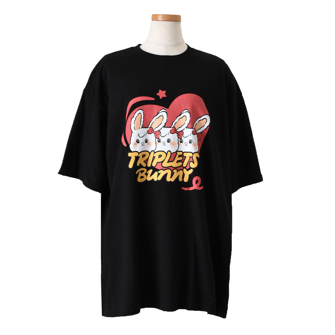 リアルスタイル REAL STYLE Tシャツ レディース 半袖 5分袖 ゆったり 綿 コットン 夏 カットソー トップス 白 黒 ネイビー カジュアル イラスト プリント ロゴ 韓国ファッション チンチャコリア (ブラック) ブラック