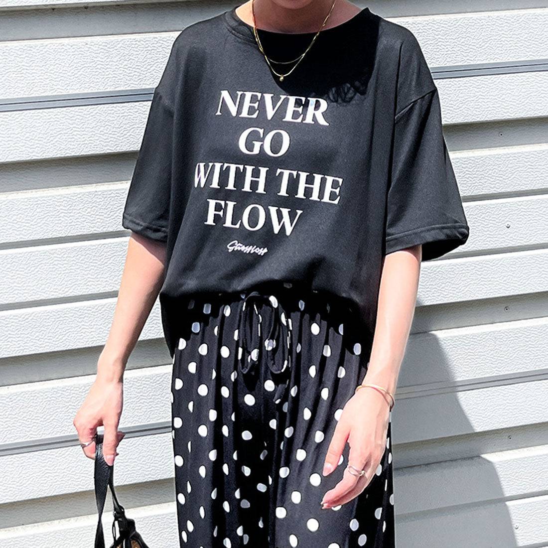 リアルスタイル REAL STYLE Tシャツ レディース 半袖 ゆったり 大きいサイズ 夏 薄手 シンプル ロゴ プリント ストレッチ カットソー トップス ロゴT プリントT (オフホワイト) オフホワイト