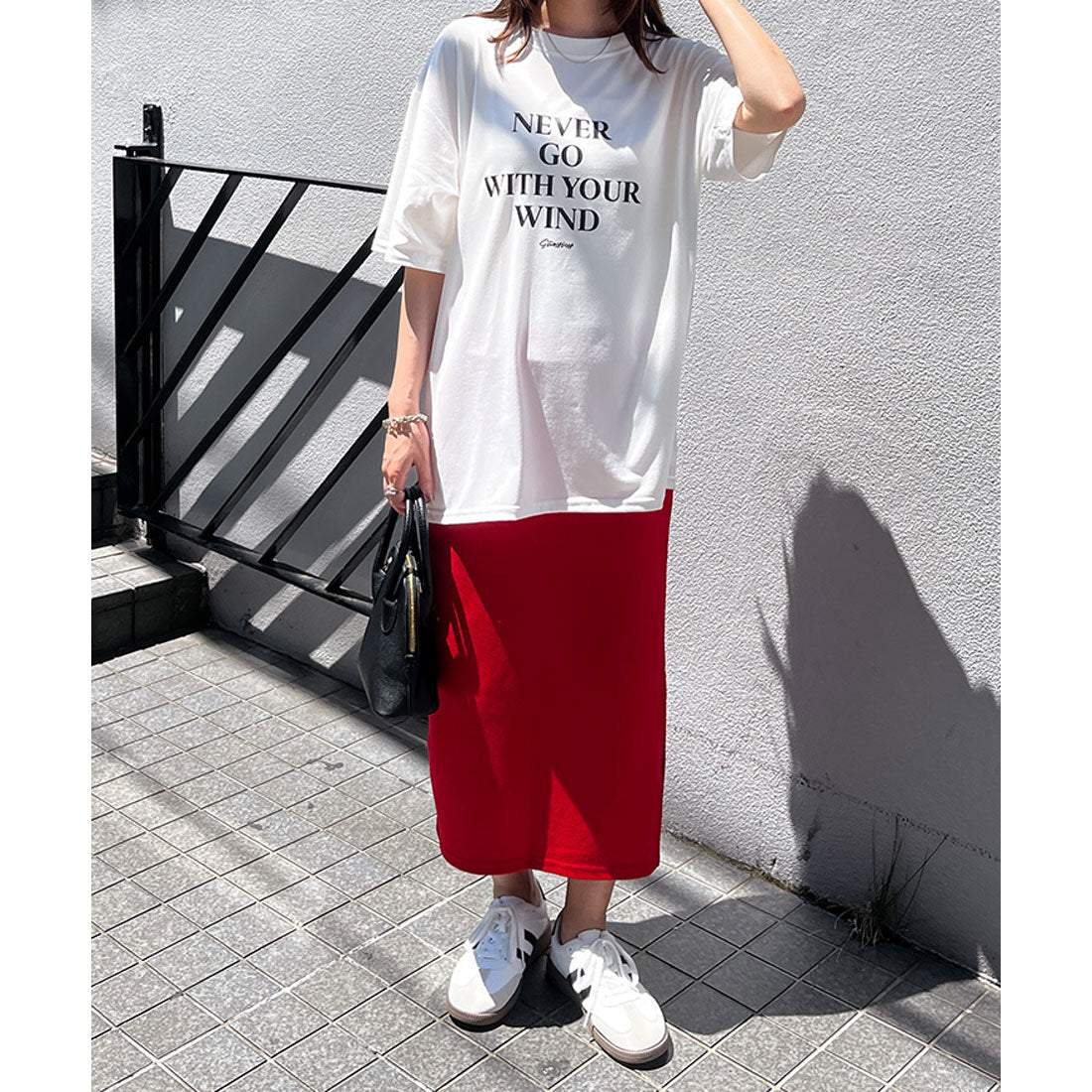 リアルスタイル REAL STYLE Tシャツ レディース 半袖 ゆったり 大きいサイズ 夏 薄手 シンプル ロゴ プリント ストレッチ カットソー トップス ロゴT プリントT (オフホワイト) オフホワイト