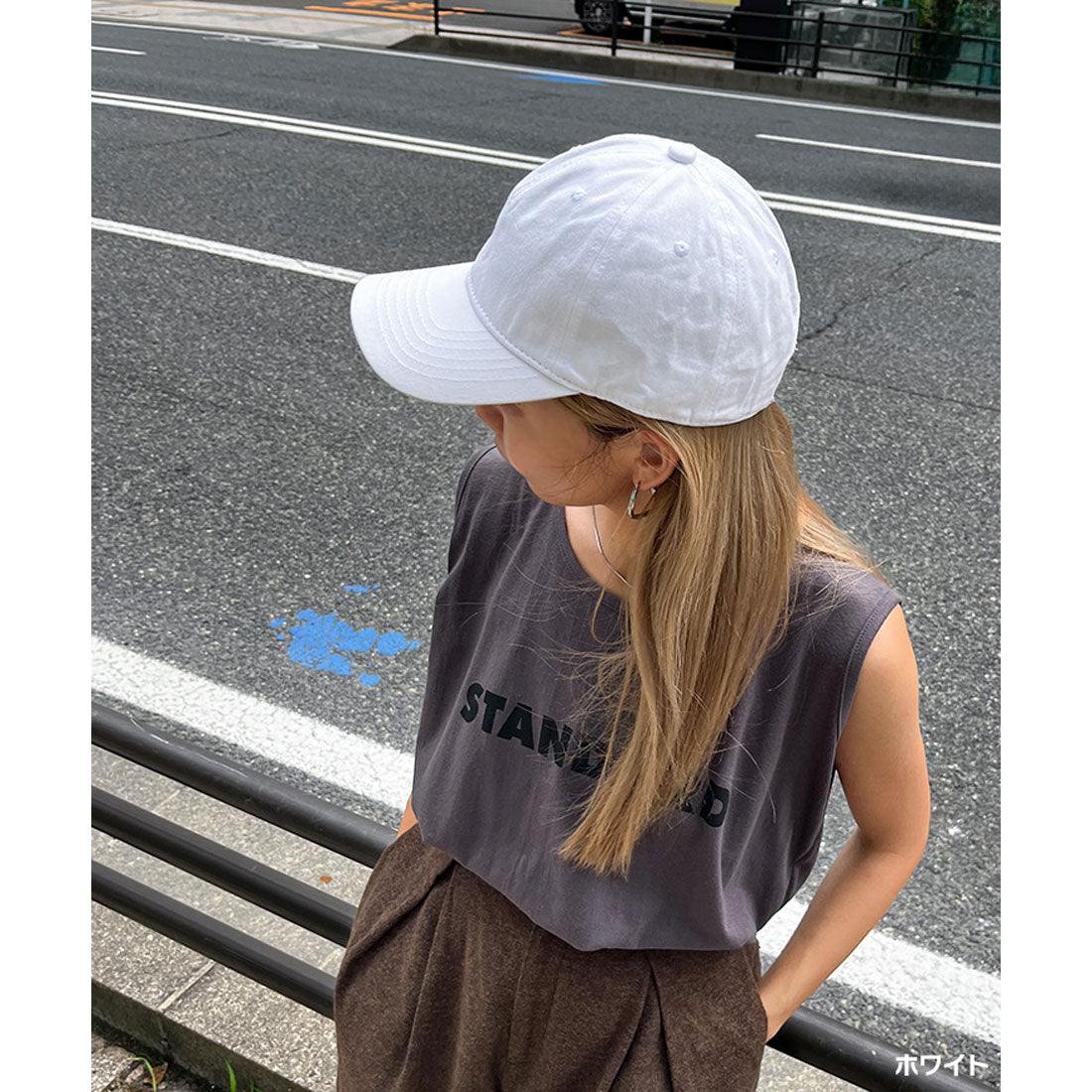 リアルスタイル REAL STYLE キャップ レディース メンズ 深め 大きいサイズ つば長 帽子 紫外線 UV コットン 綿 おしゃれ シンプル カジュアル ヴィンテージ風 (ブラック) ブラック