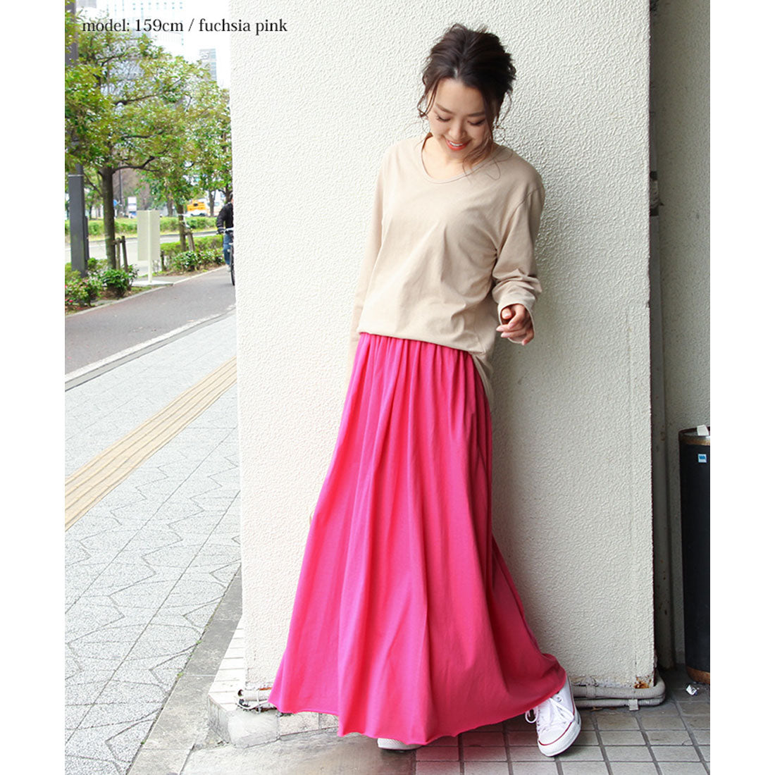 リアルスタイル REAL STYLE スカート レディース ロング フレアスカート マキシスカート カットオフ 綿100% コットン 無地