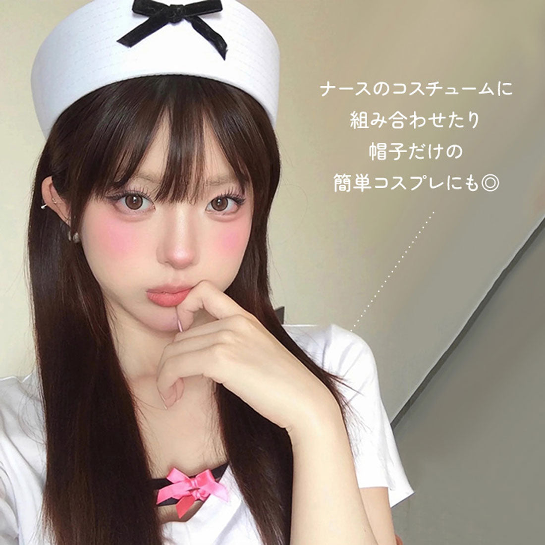 リアルスタイル REAL STYLE ナースキャップ レディース 帽子 コスプレ ハロウィン コスチューム 仮装 衣装 イベント ナース服 看護師 医者 病院 ドクター ハット (ホワイト) ホワイト