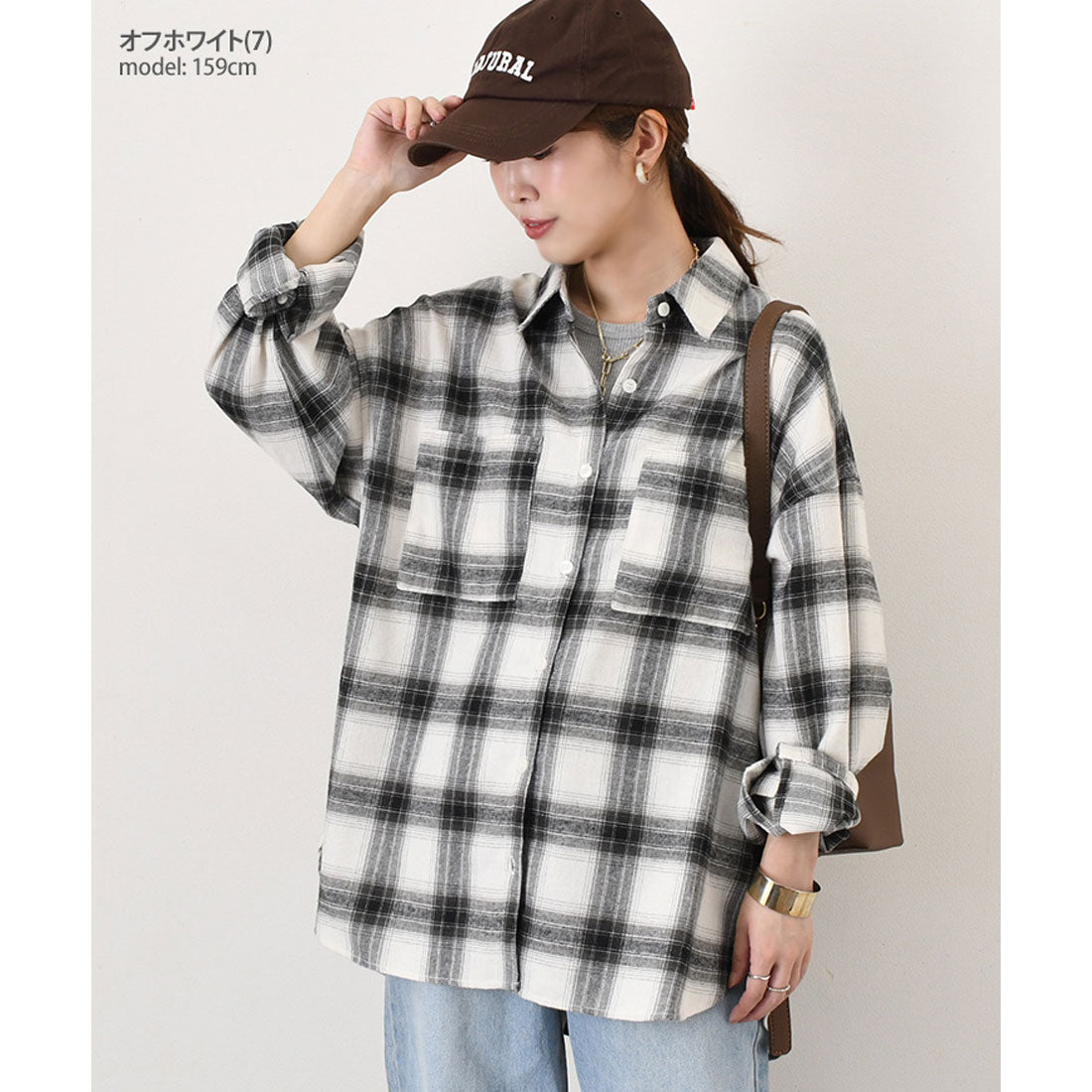 リアルスタイル REAL STYLE シャツ レディース チェック柄 長袖 秋 冬 大きい ビエラ オフィス きれいめ カジュアル トップス アウター 羽織り 大きいサイズ 薄手 (ブラック(6)) ブラック(6)