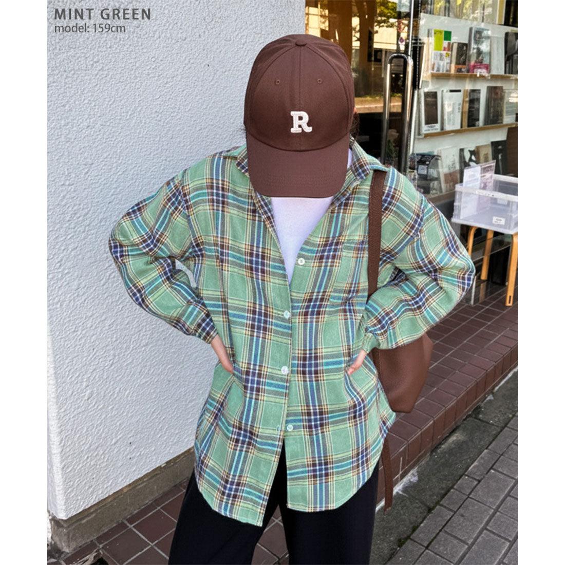 リアルスタイル REAL STYLE チェックシャツ レディース 長袖 秋 冬 大きい ゆったり ロング カジュアル トップス アウター 羽織り 薄手 おしゃれ 韓国ファッション (レッド) レッド