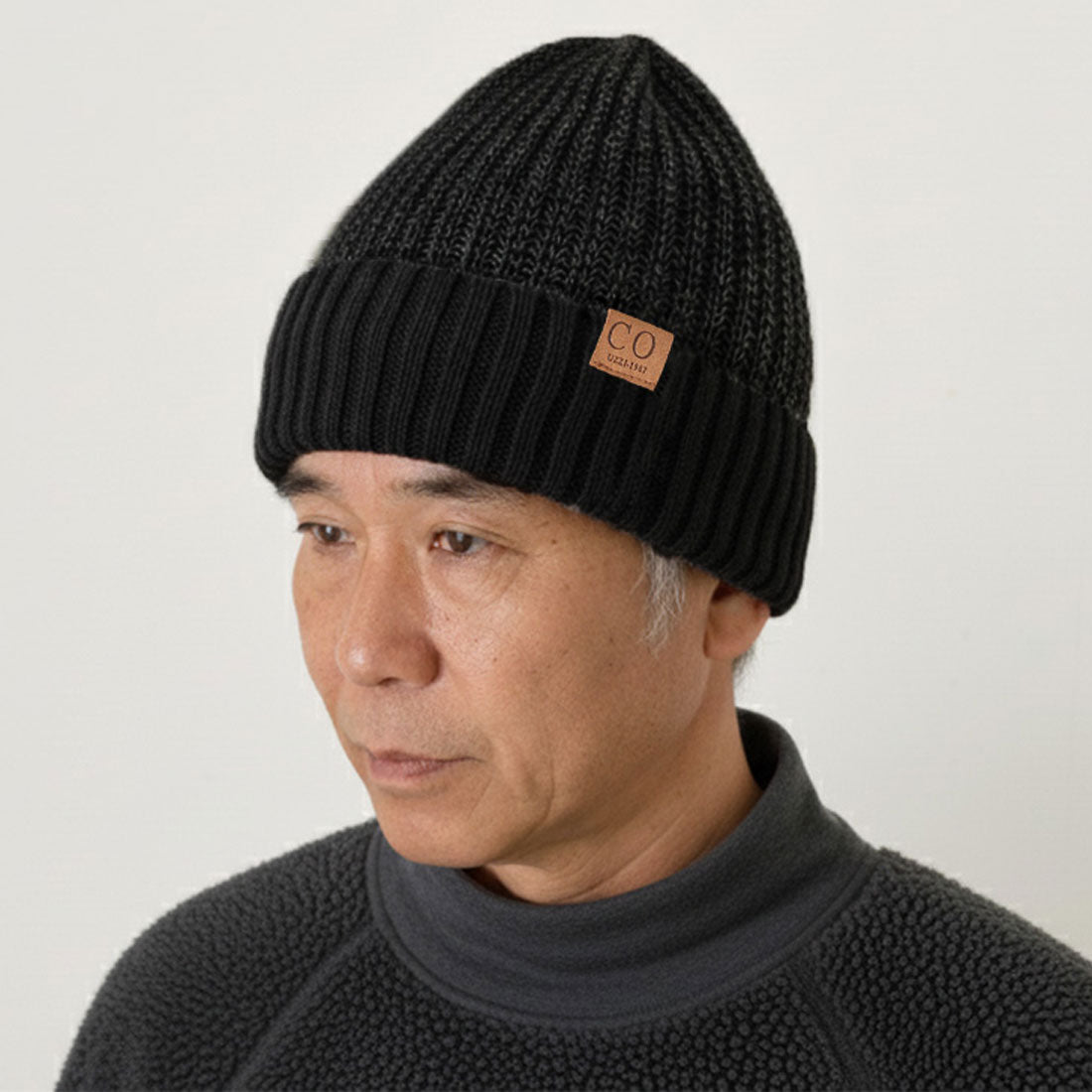 リアルスタイル REAL STYLE ニット帽 レディース メンズ 帽子 ビーニー ニットキャップ 秋冬 暖かい あったか 防寒 折りたたみ 裏ボア もこもこ おしゃれ 男女兼用 (オールブラック) オールブラック