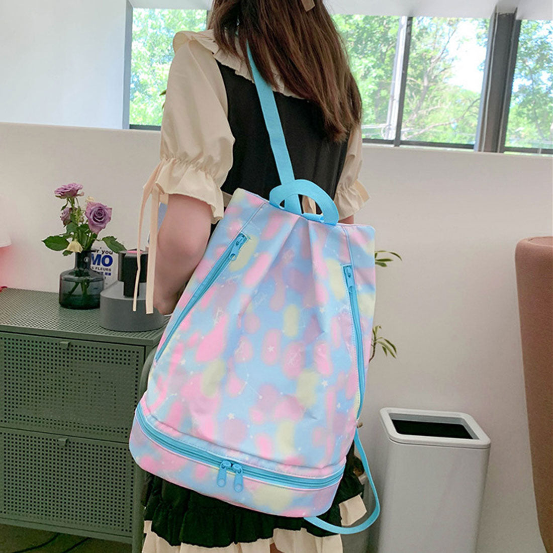 REAL STYLE Pool Bag for Kids, Boys, Girls, Elementary School, Backpack, Knapsack, Kids, Swim Bag, Nylon, Men, Summer