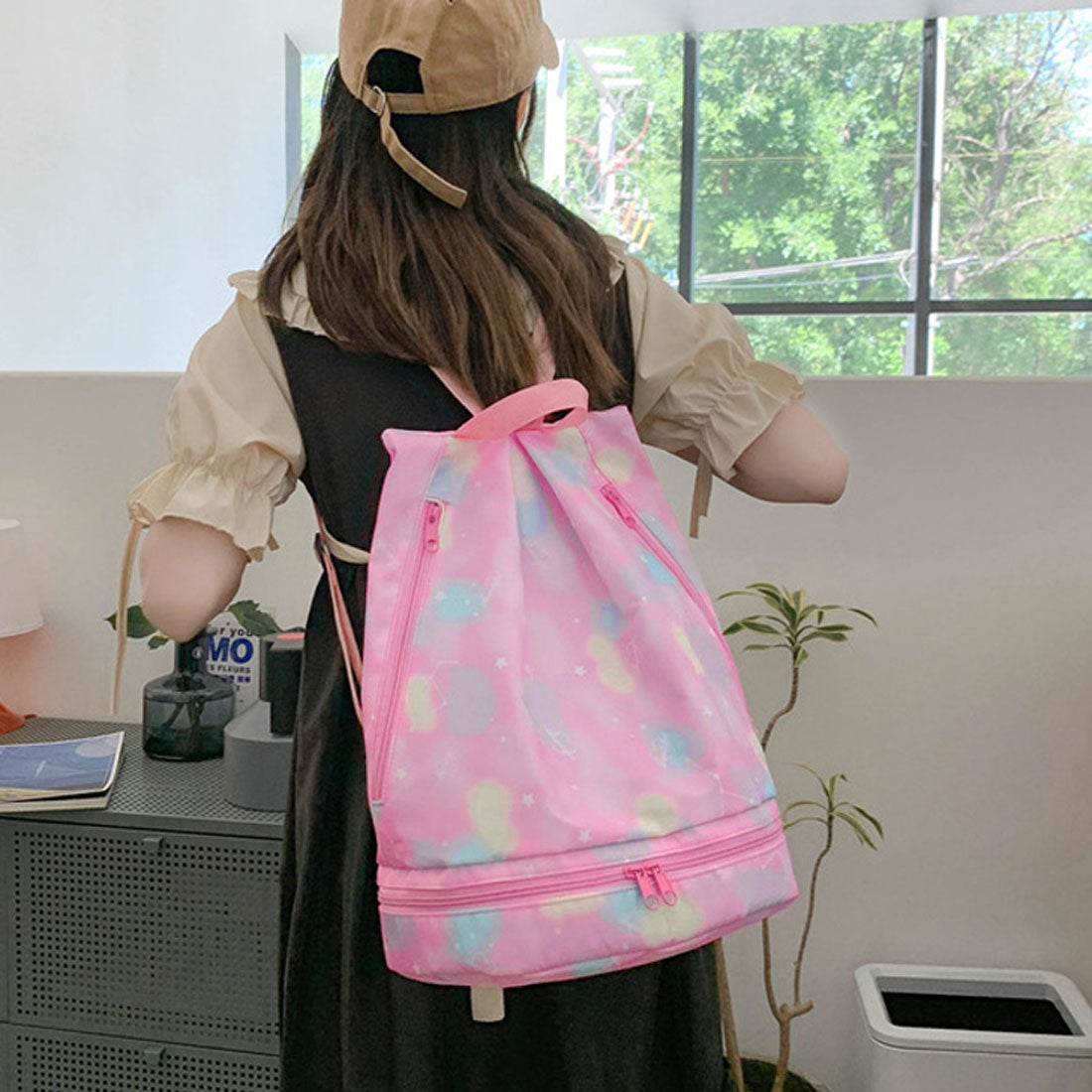REAL STYLE Pool Bag for Kids, Boys, Girls, Elementary School, Backpack, Knapsack, Kids, Swim Bag, Nylon, Men, Summer